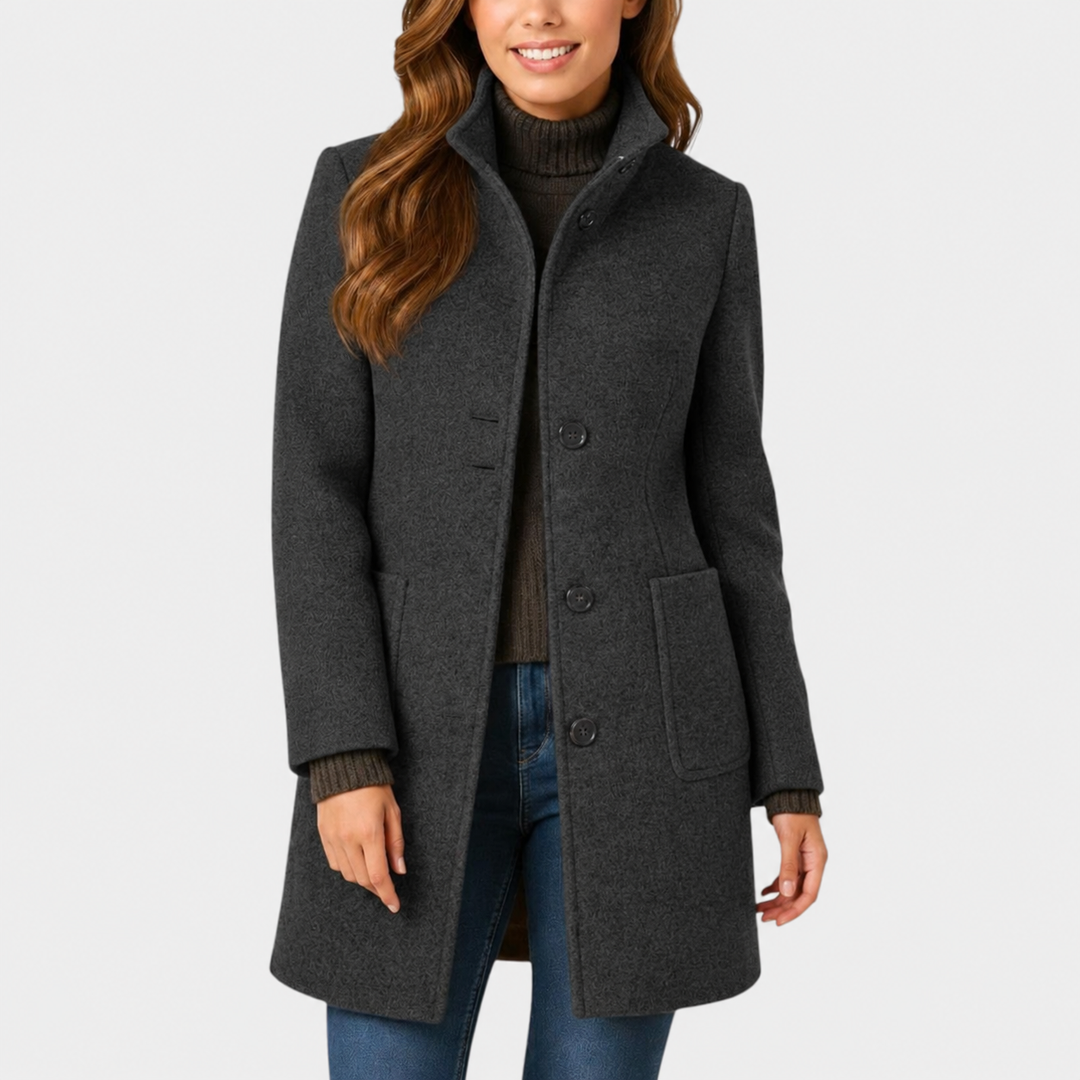 Malwina | Cappotto elegante con bottoni Grigio scuro