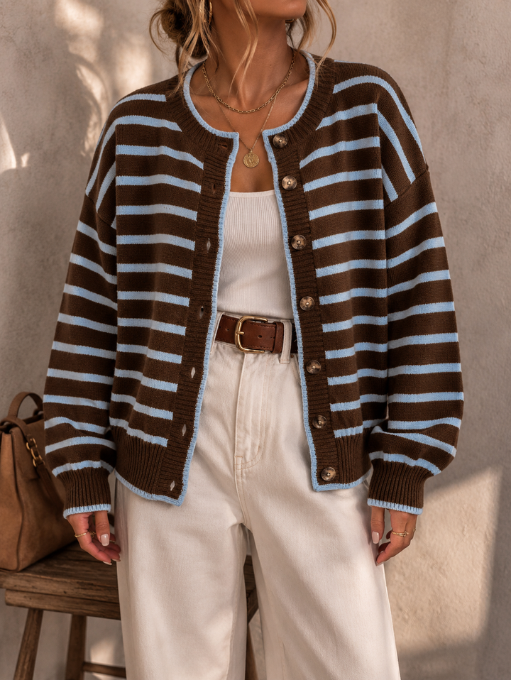 Mabel | Cardigan a Righe in Maglia