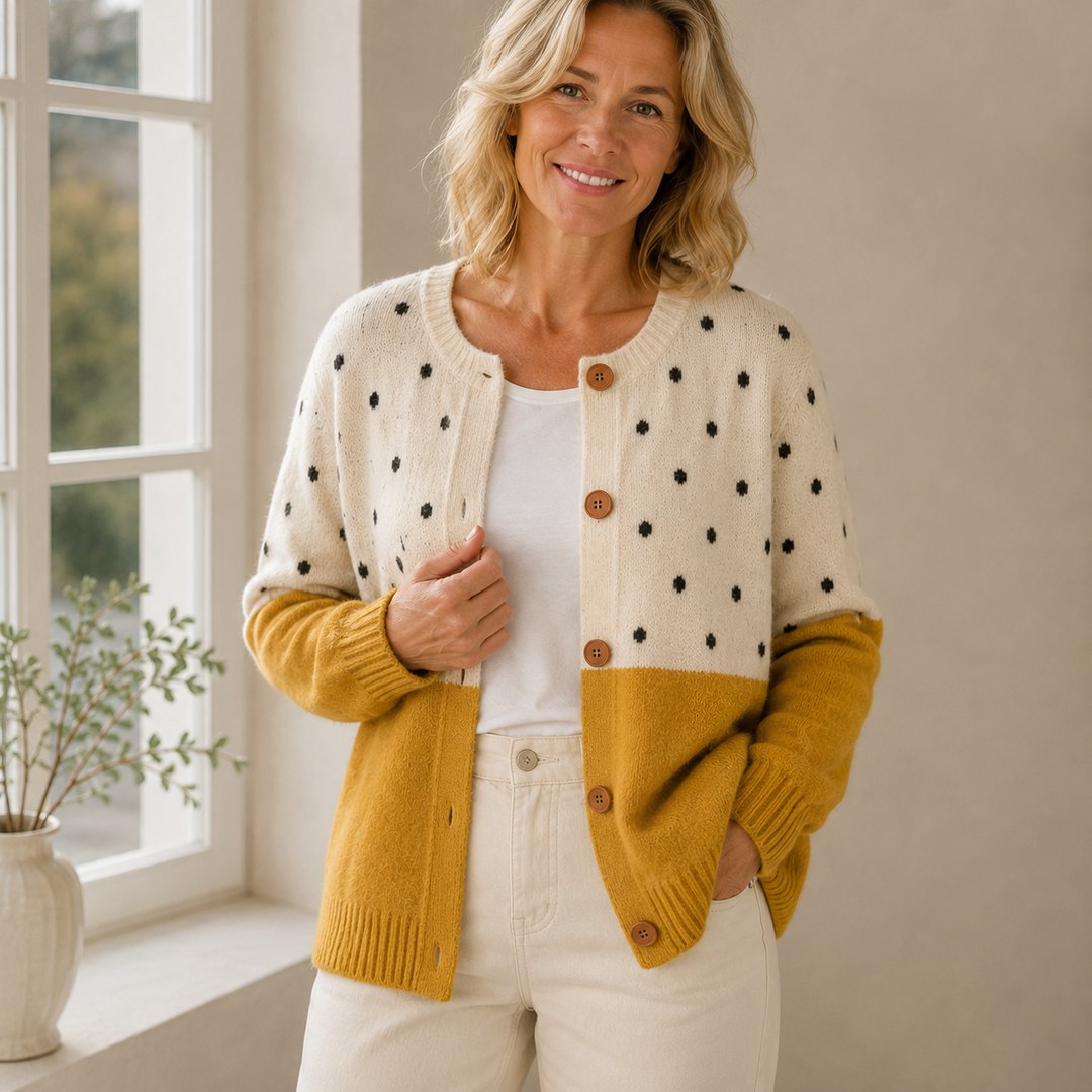 Monique | Cardigan Giallo con Bottoni