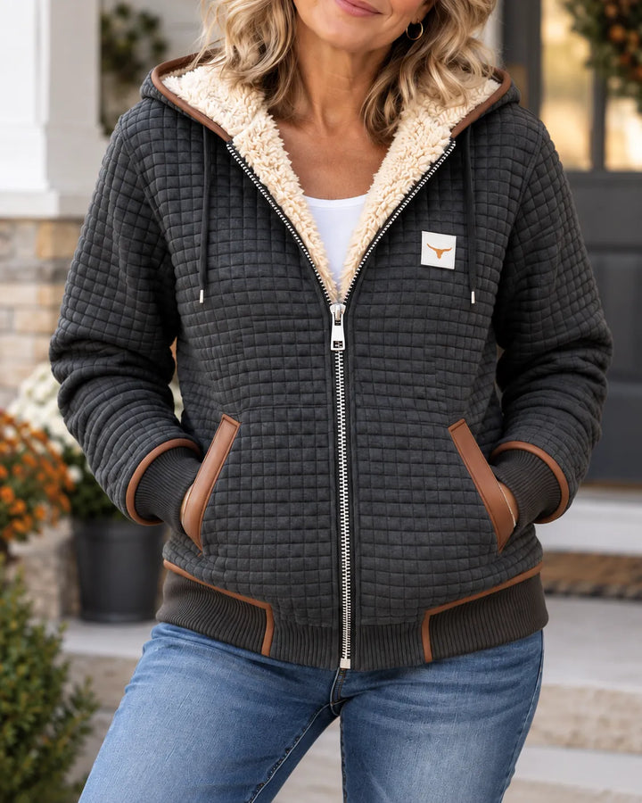 BETH | Giacca a zip con cappuccio foderata in Sherpa