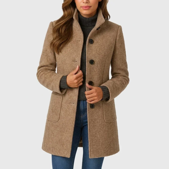 Malwina | Cappotto elegante con bottoni Khaki