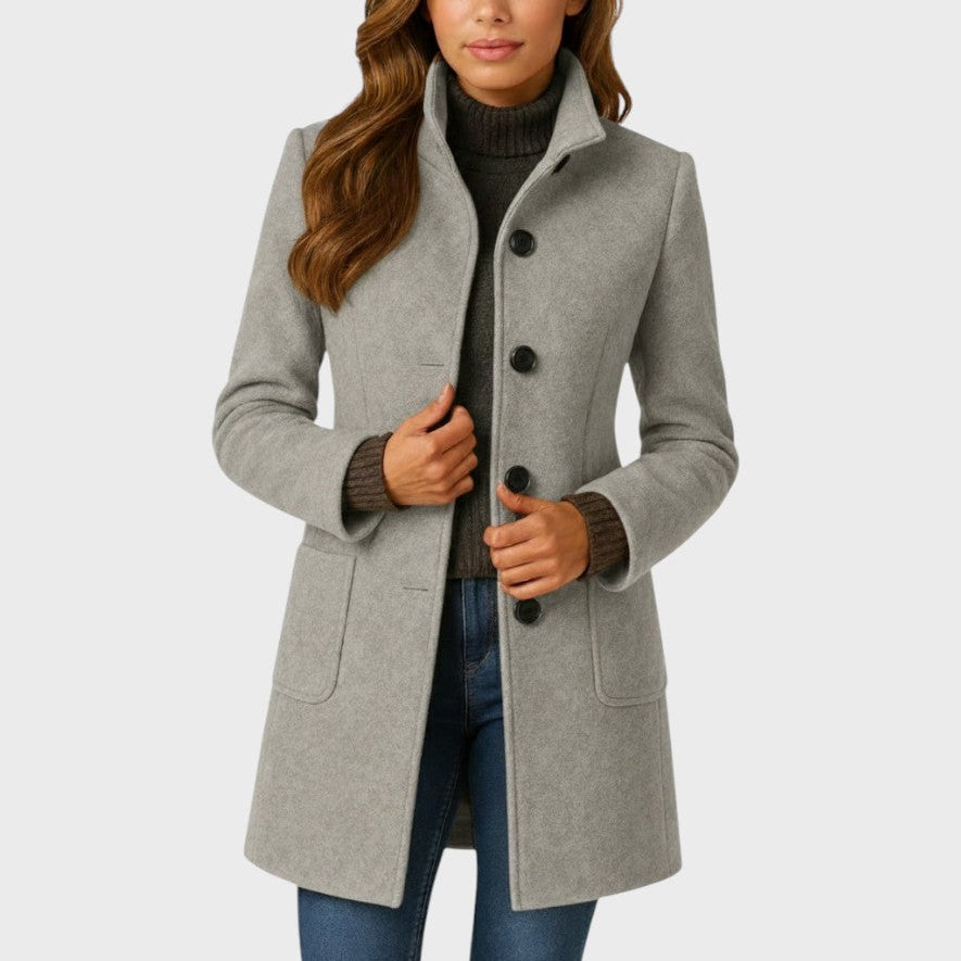 Malwina | Cappotto elegante con bottoni Grigio