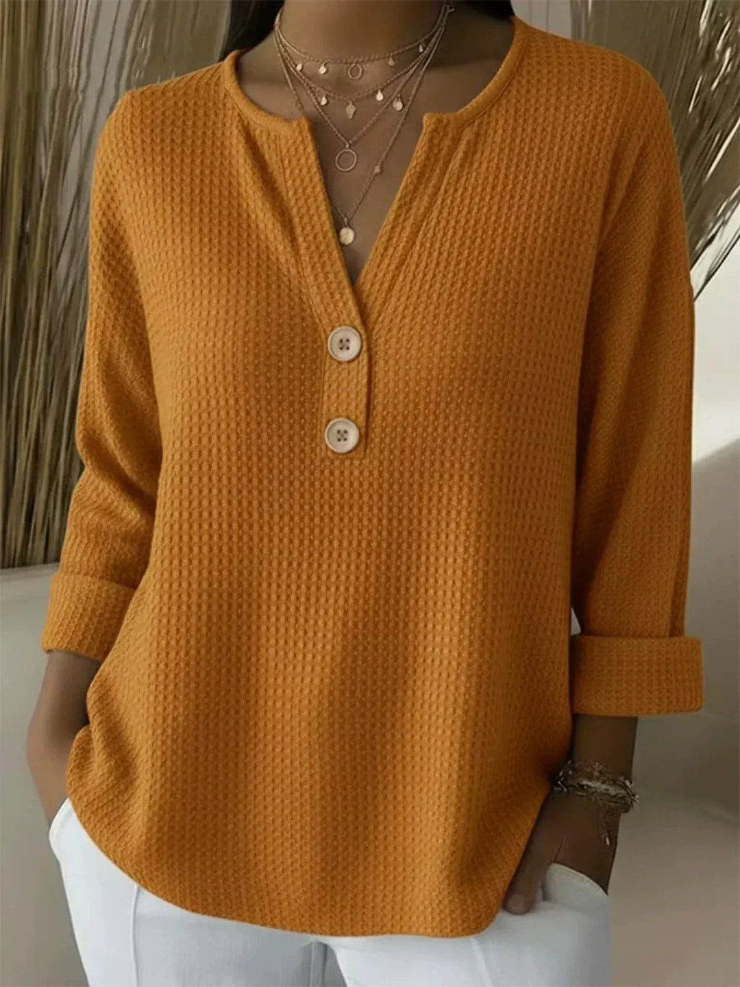 Aaltje | Top con bottoni Henley