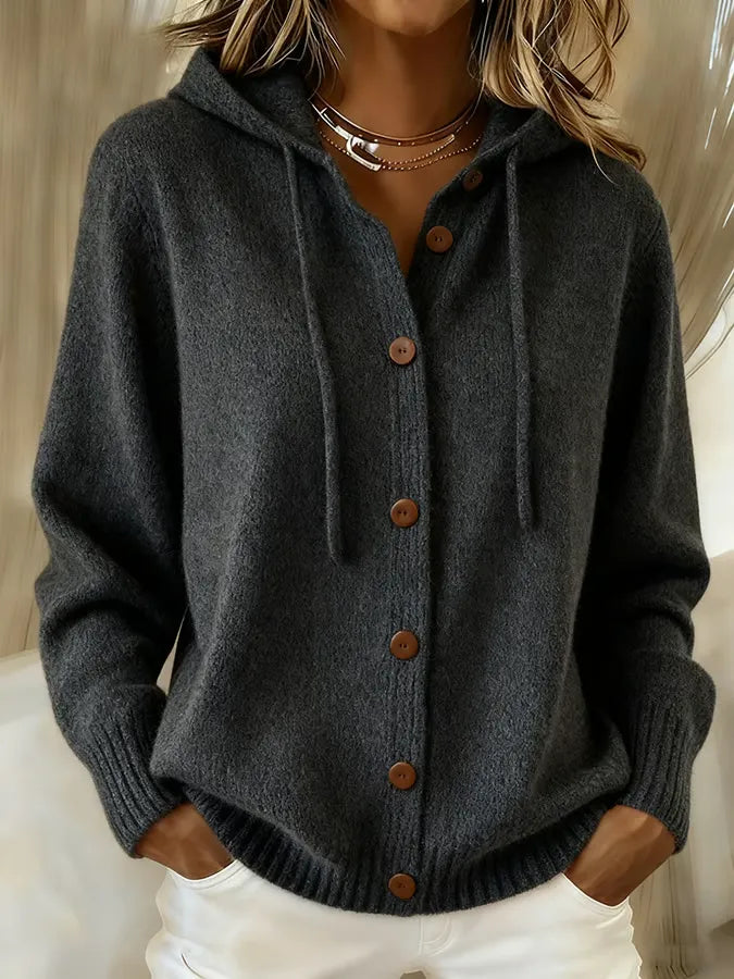 Tessa | Giacca-hoodie accogliente con bottoni
