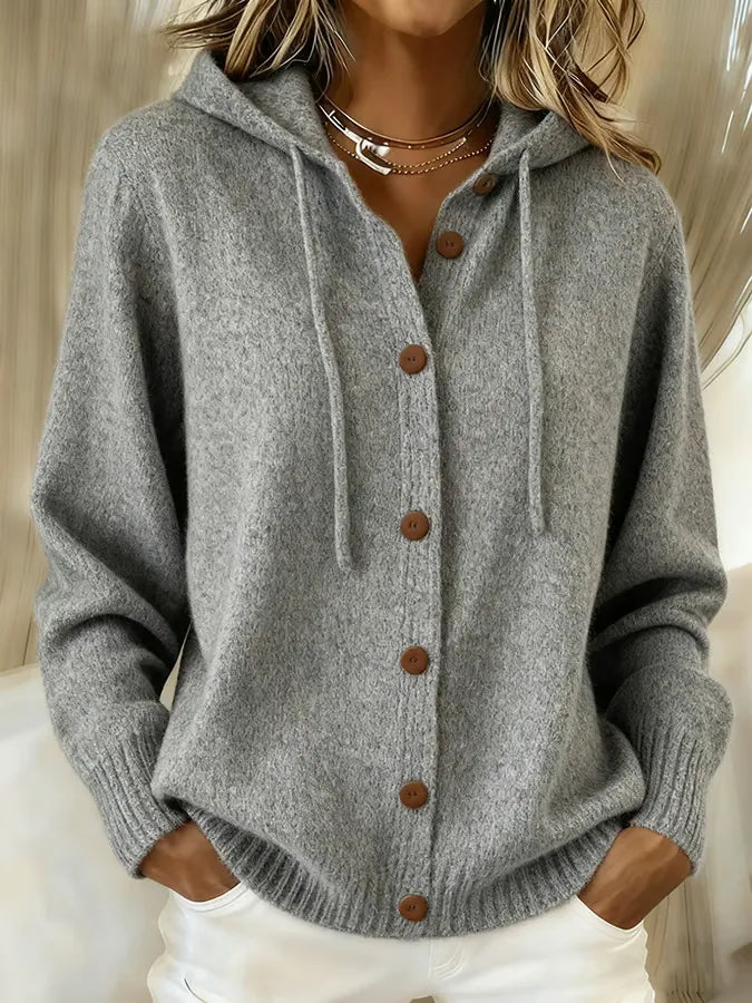 Tessa | Giacca-hoodie accogliente con bottoni