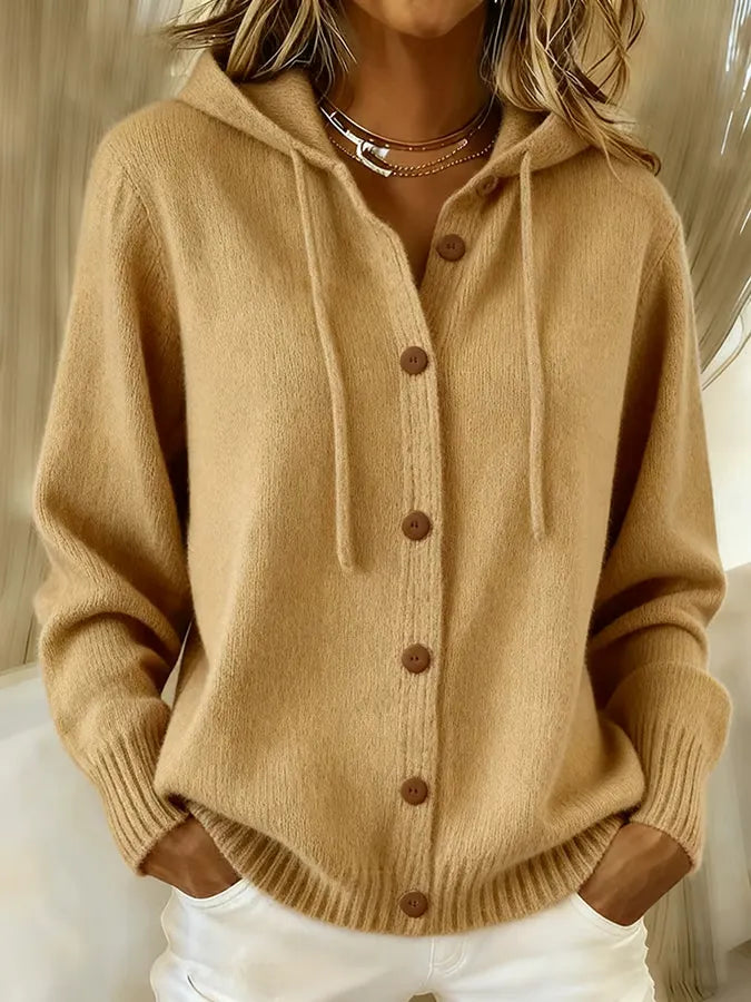 Tessa | Giacca-hoodie accogliente con bottoni
