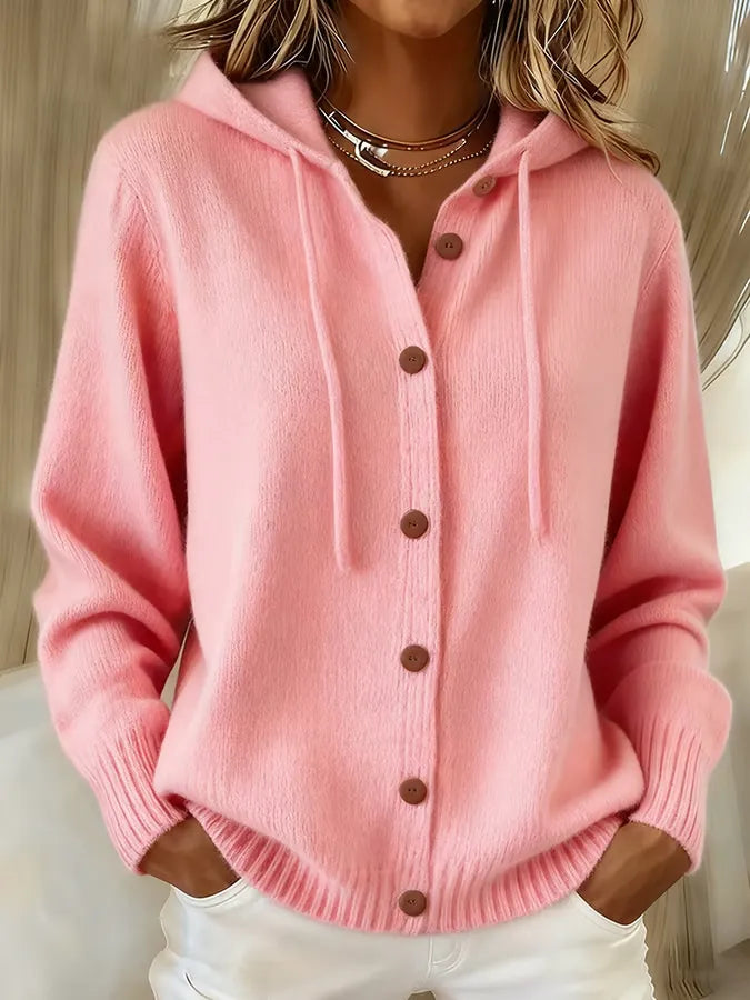 Tessa | Giacca-hoodie accogliente con bottoni