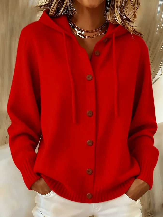 Tessa | Giacca-hoodie accogliente con bottoni
