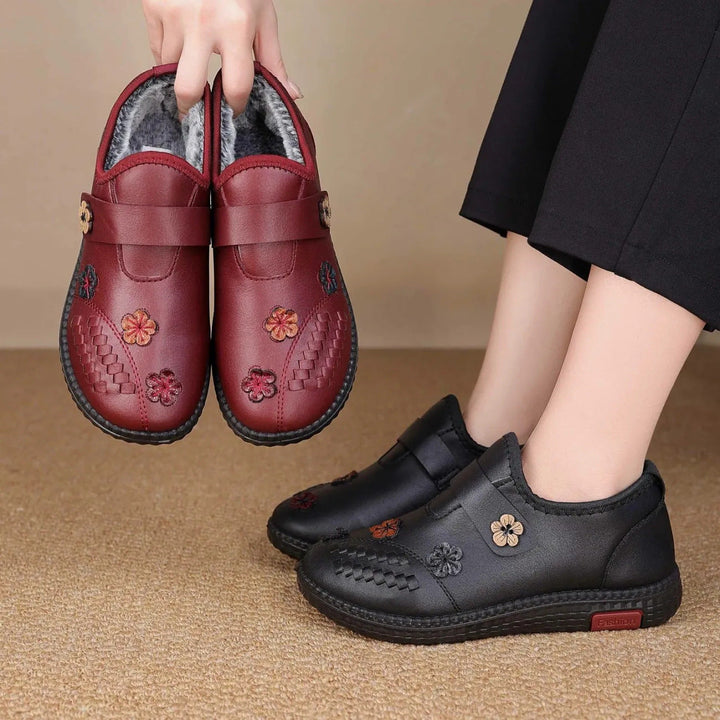 Pilar™ | Scarpe Ortopediche Foderate con Fiori Ricamati