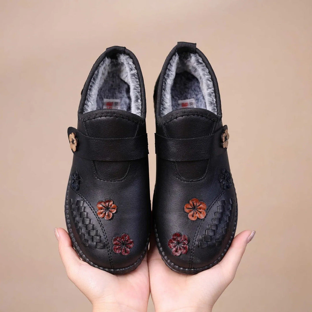 Pilar™ | Scarpe Ortopediche Foderate con Fiori Ricamati