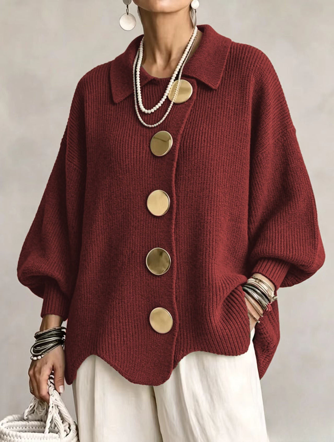RUTH | Cardigan oversize con colletto
