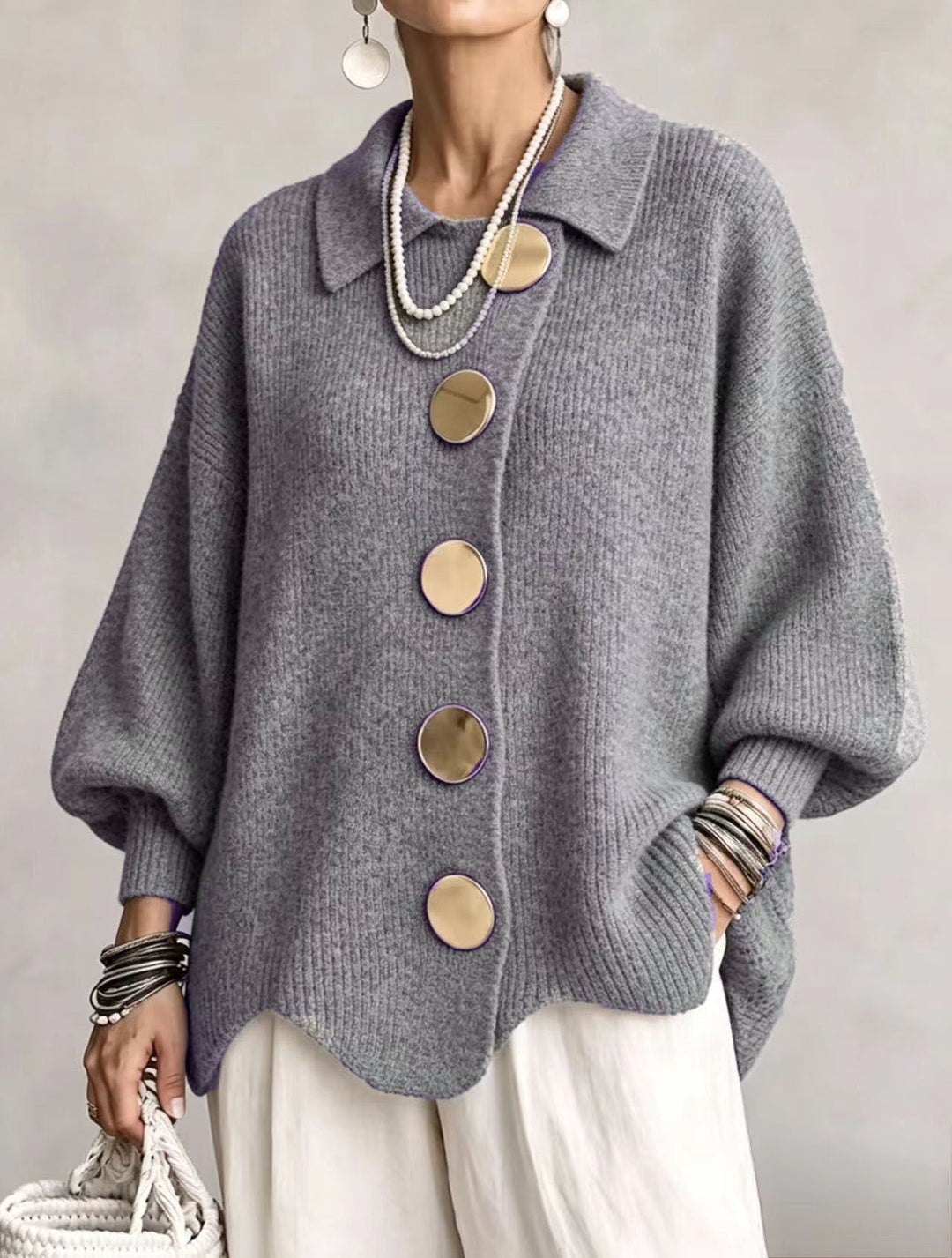 RUTH | Cardigan oversize con colletto