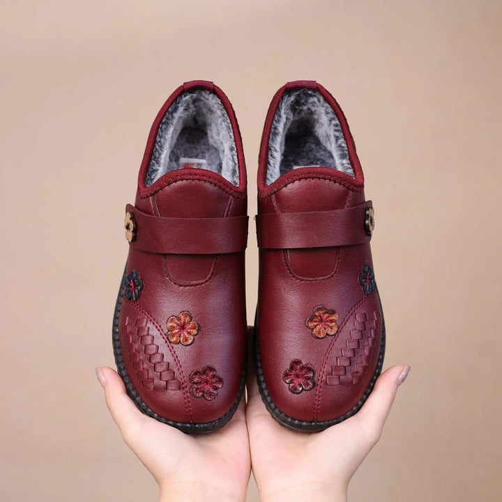 Pilar™ | Scarpe Ortopediche Foderate con Fiori Ricamati