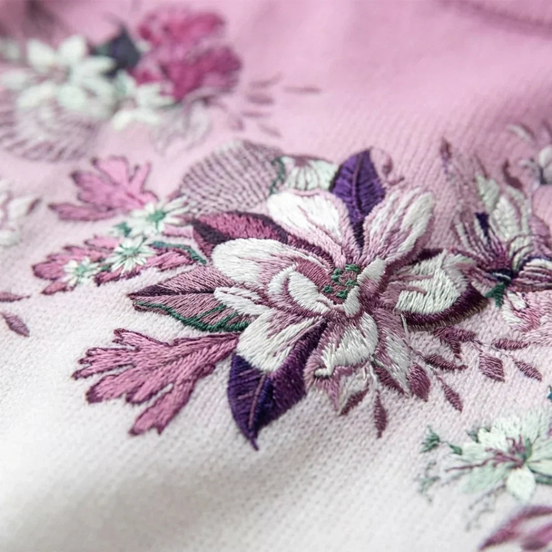 Aurora | Maglione Floral con Collo Alto