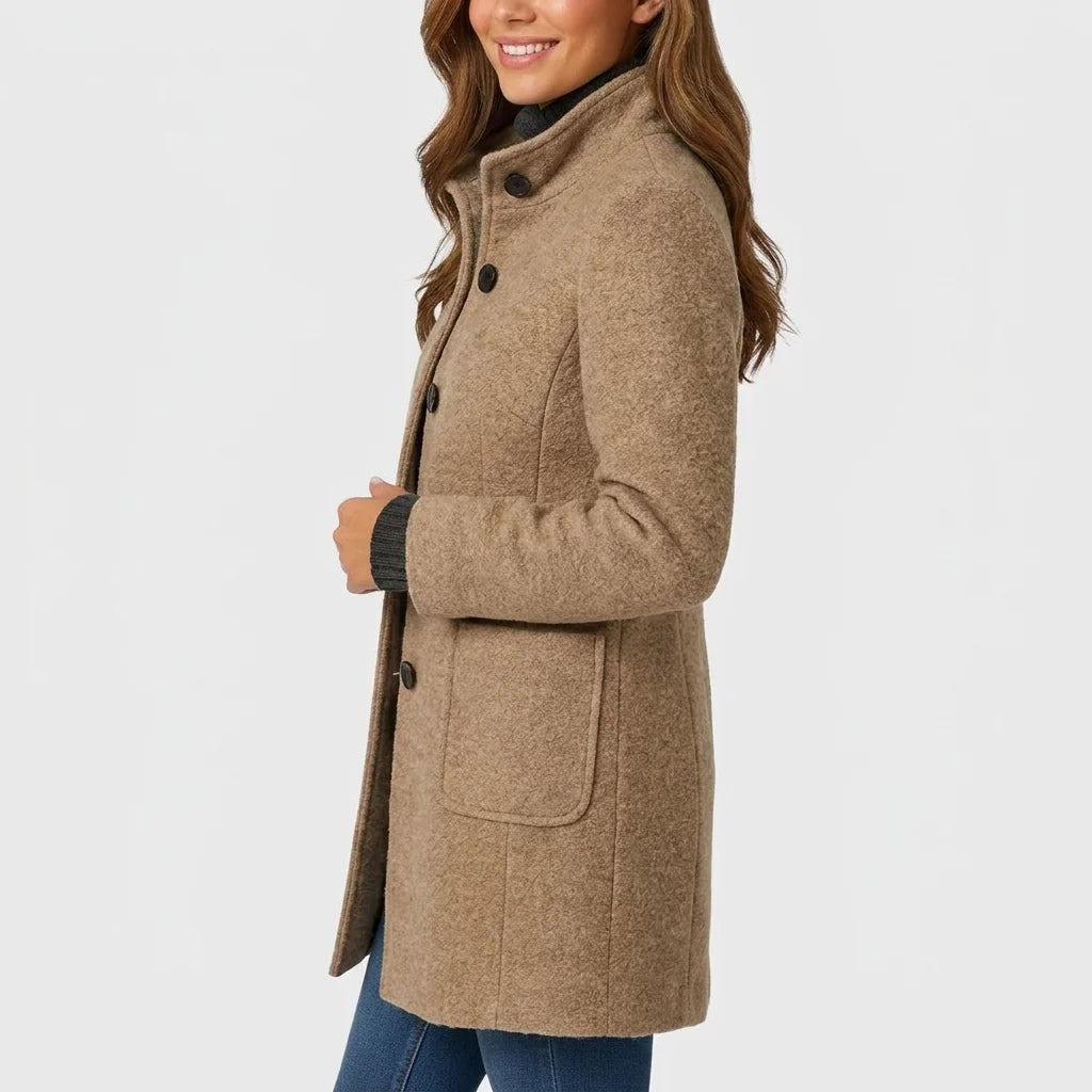 Malwina | Cappotto elegante con bottoni Khaki