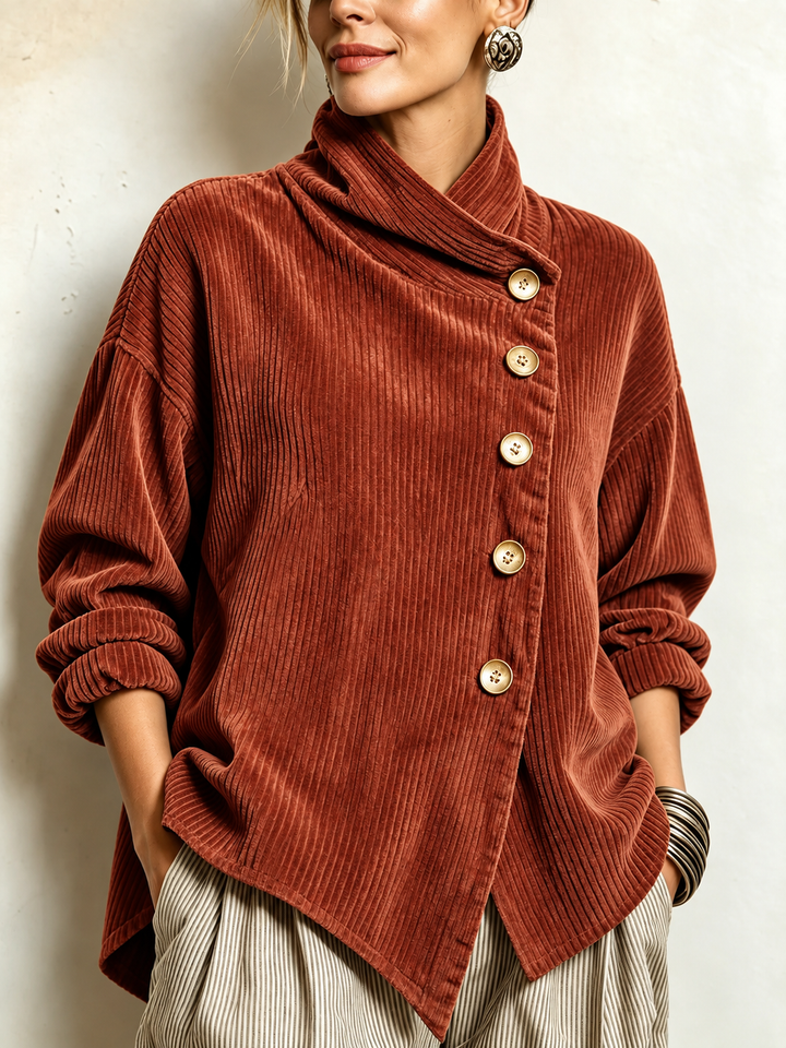 AMBER | Camicia in velluto a coste con bottoni
