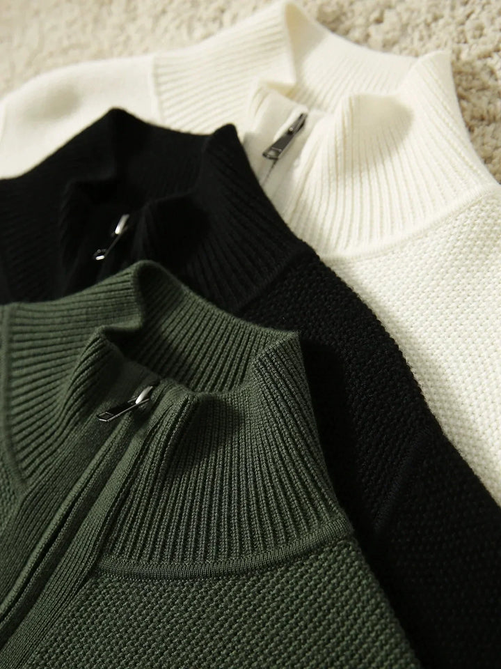 Noemi | Cardigan con Zip e Collo Alto