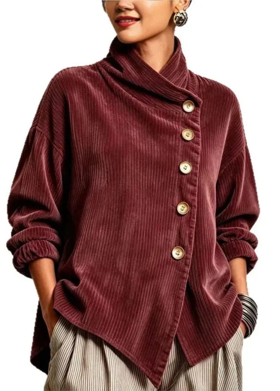 AMBER | Top in velluto a coste con bottoni