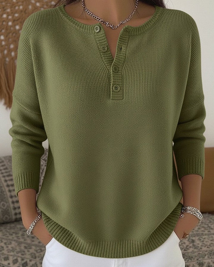 Grietje | Maglione Henley lavorato a maglia con bottoni