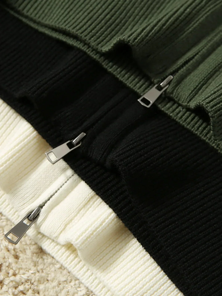 Noemi | Cardigan con Zip e Collo Alto
