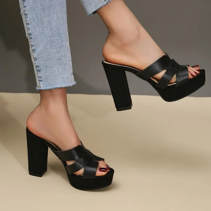 Anouk | Sandali Mule con Plateau e Tacco a Blocco