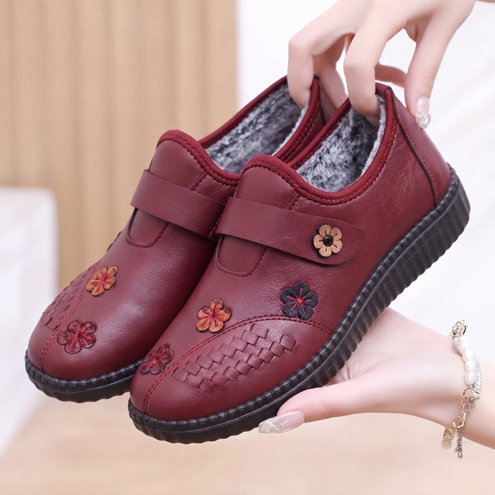 Pilar™ | Scarpe Ortopediche Foderate con Fiori Ricamati