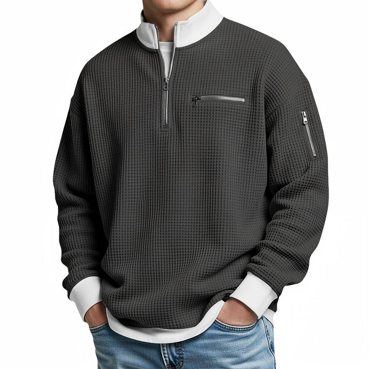Maglione uomo | Maglione a coste con mezza zip