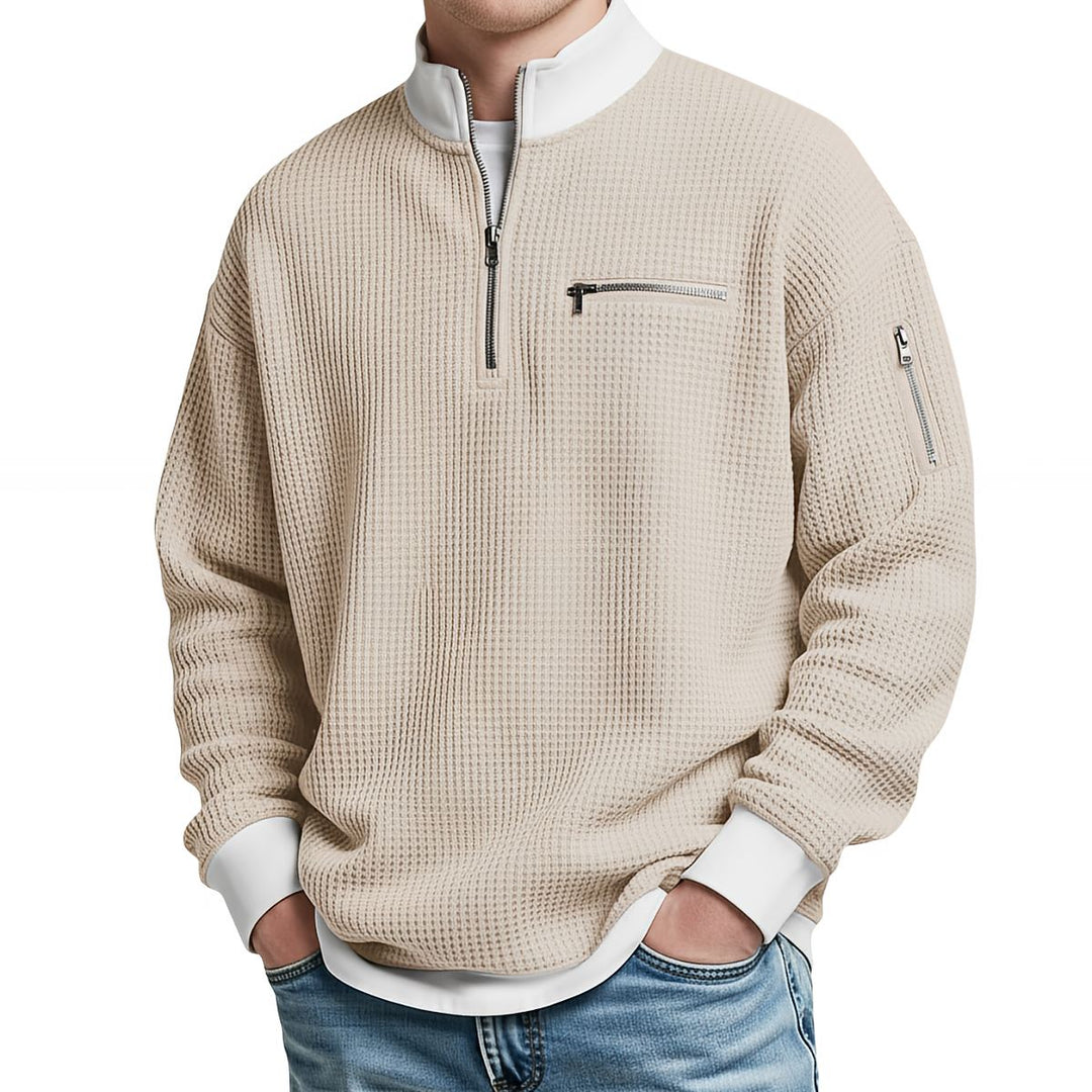 Maglione uomo | Maglione a coste con mezza zip