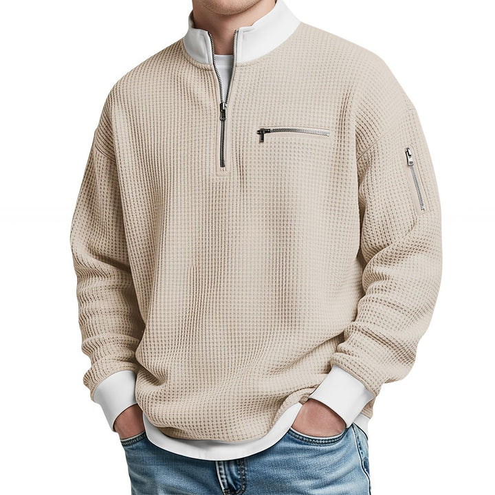 Maglione uomo | Maglione a coste con mezza zip