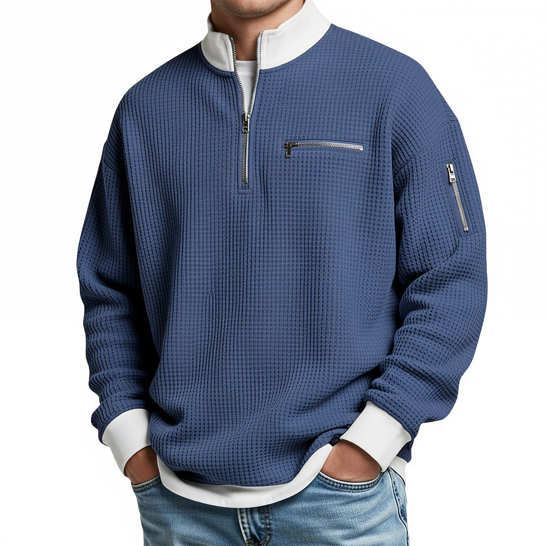 Maglione uomo | Maglione a coste con mezza zip