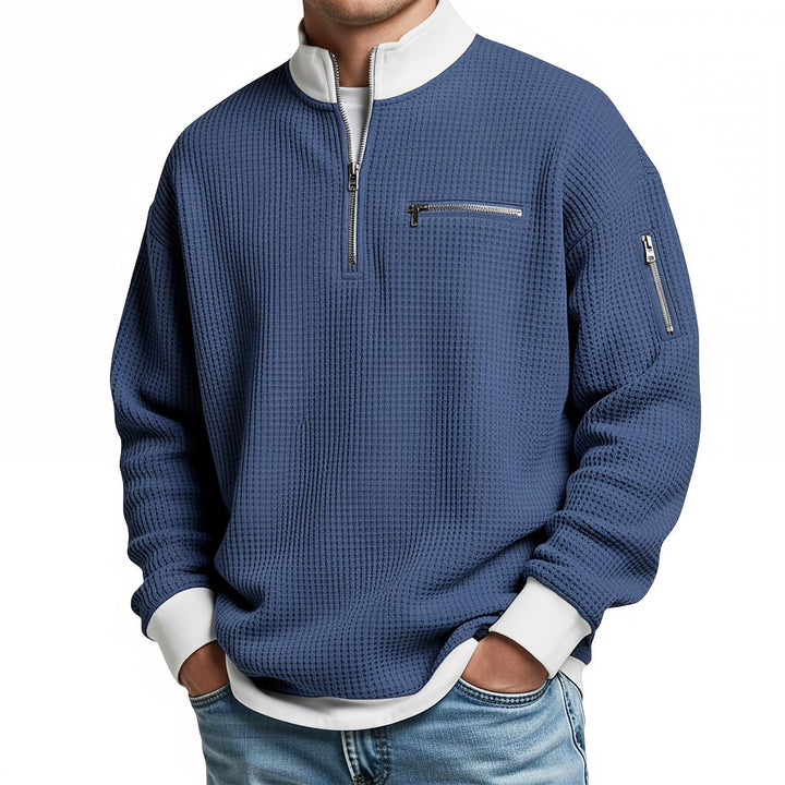 Maglione uomo | Maglione a coste con mezza zip