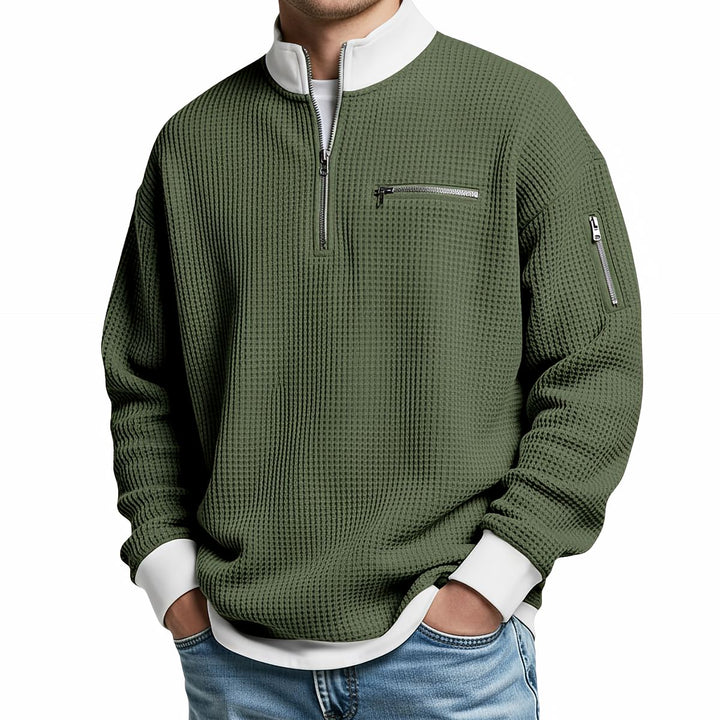 Maglione uomo | Maglione a coste con mezza zip