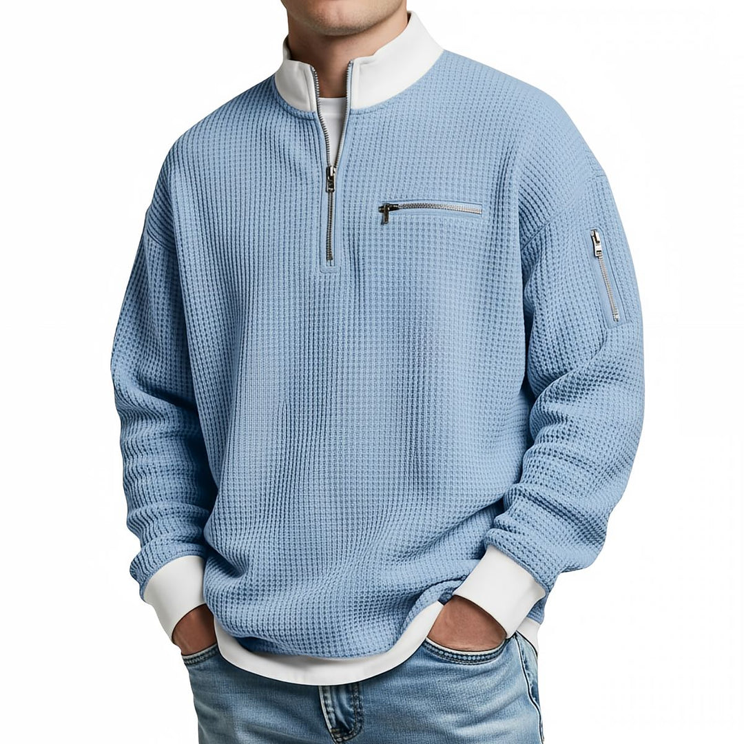 Maglione uomo | Maglione a coste con mezza zip