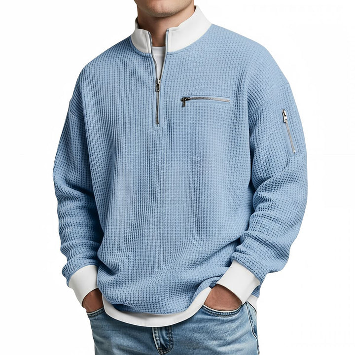 Maglione uomo | Maglione a coste con mezza zip