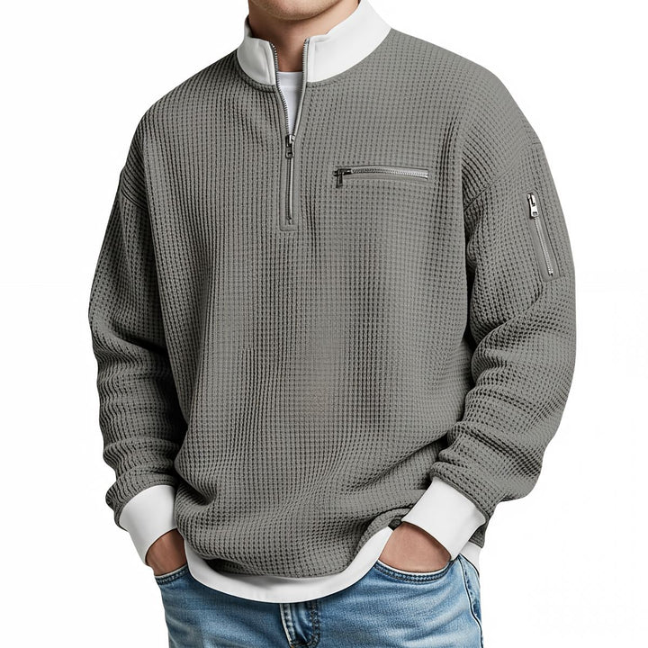 Maglione uomo | Maglione a coste con mezza zip