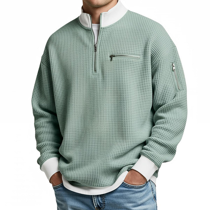 Maglione uomo | Maglione a coste con mezza zip