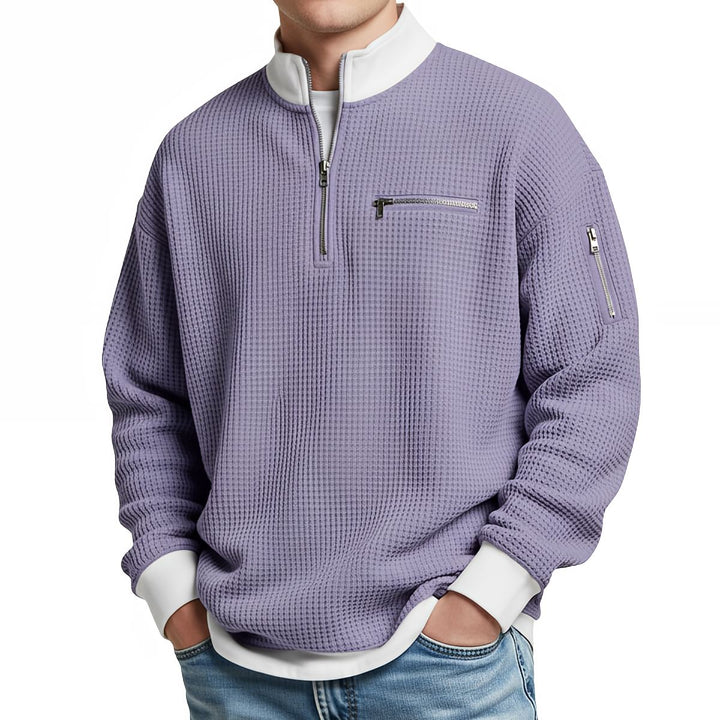 Maglione uomo | Maglione a coste con mezza zip