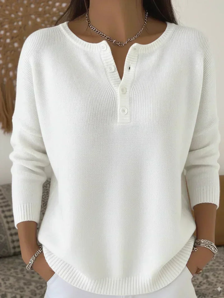 Ernesta | Maglione a Maglia con Bottoni Henley