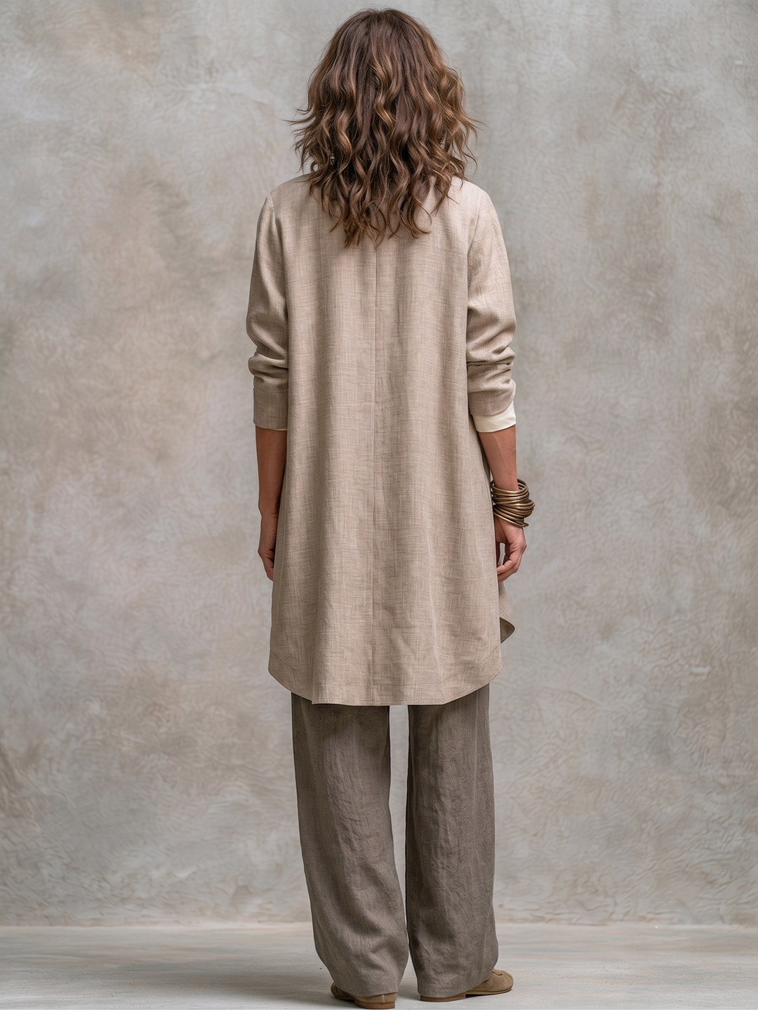 Chiara | Completo Tre Pezzi Casual a Strati con Pantalone Palazzo Elegante