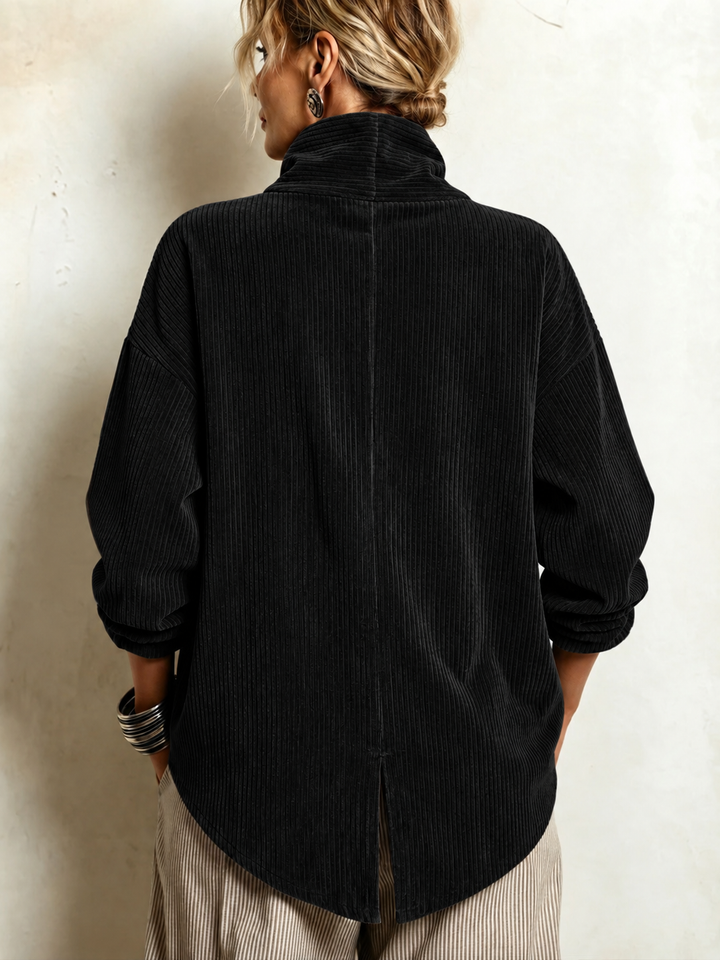 AMBER | Top in velluto a coste con bottoni