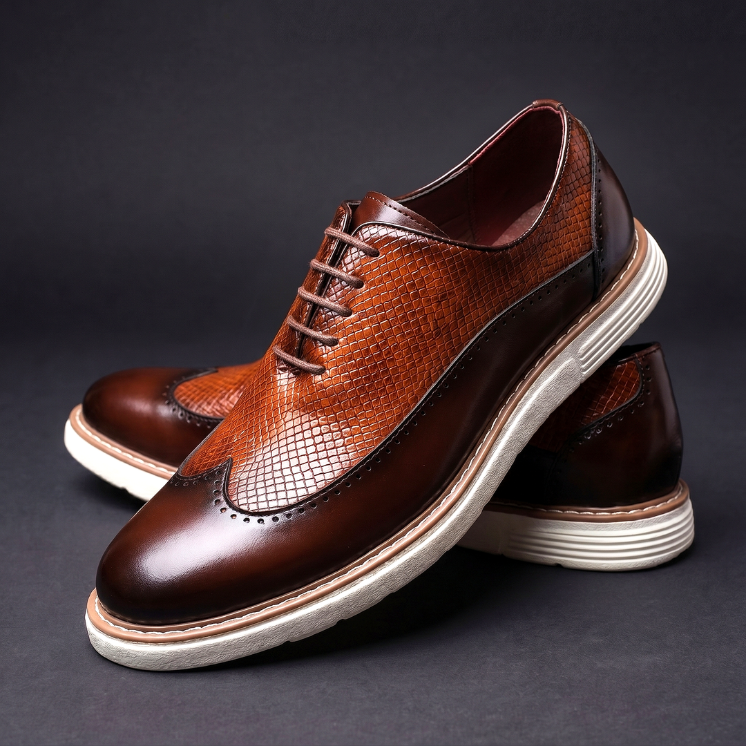 DARIO | Scarpe Brogue Effetto Coccodrillo
