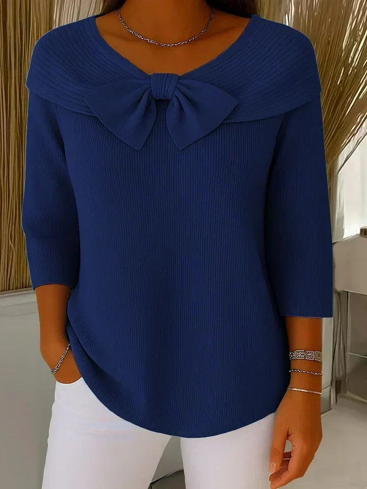 Wendeline | Maglione con Fiocco e Collo Rotondo