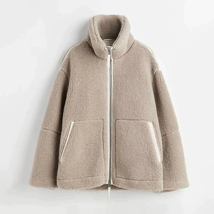 CORA | Giacca teddy oversize con colletto alto