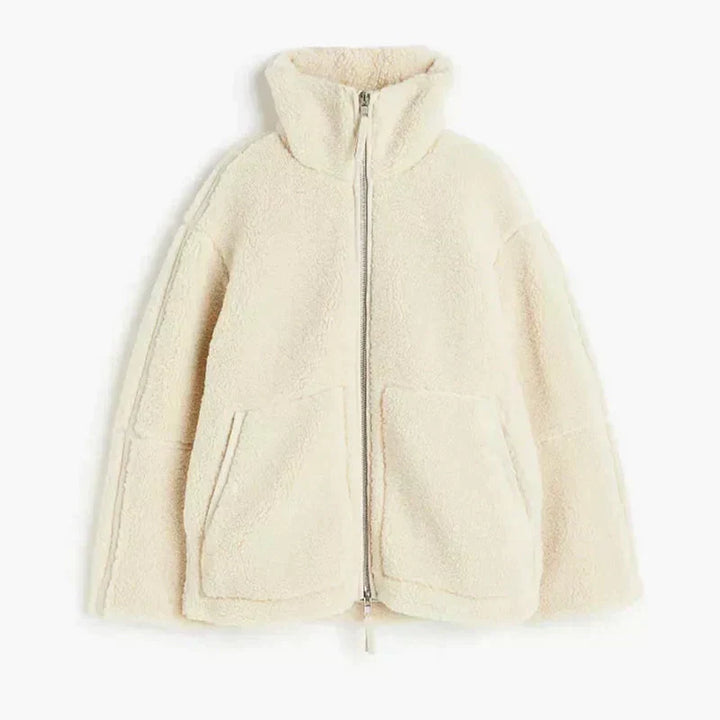 CORA | Giacca teddy oversize con colletto alto