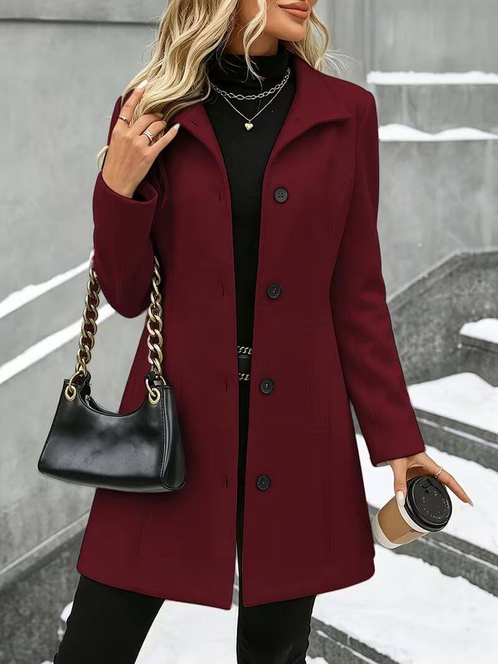 Eline | Cappotto comodo con colletto Bordeaux