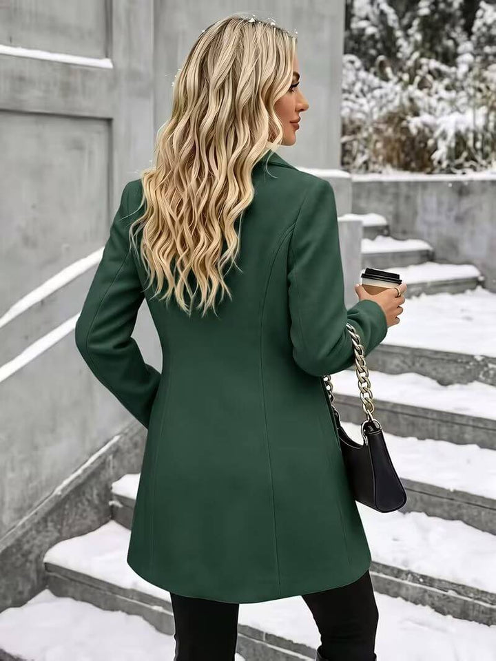 Eline | Cappotto comodo con colletto Verde scuro