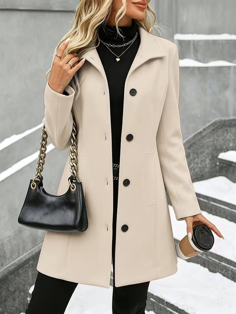 Eline | Cappotto comodo con colletto Pesca