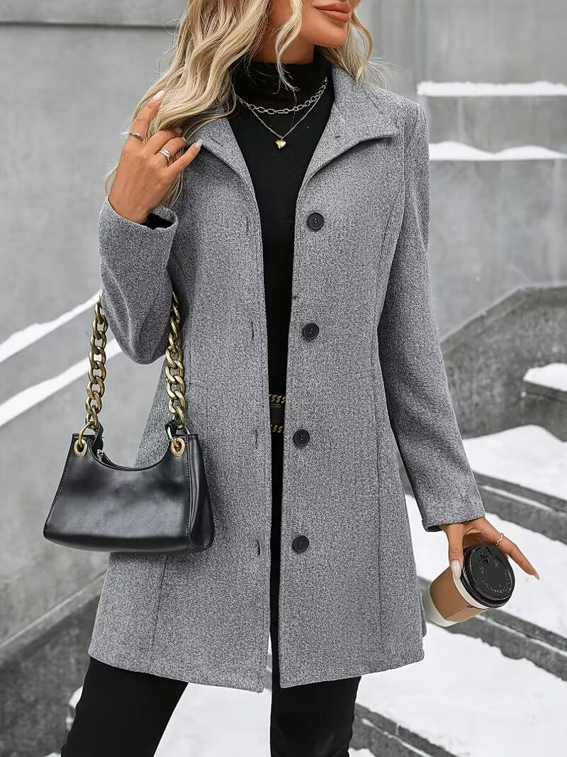 Eline | Cappotto comodo con colletto Grigio