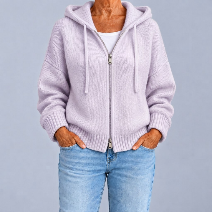 Camilla | Cardigan con Zip e Cappuccio