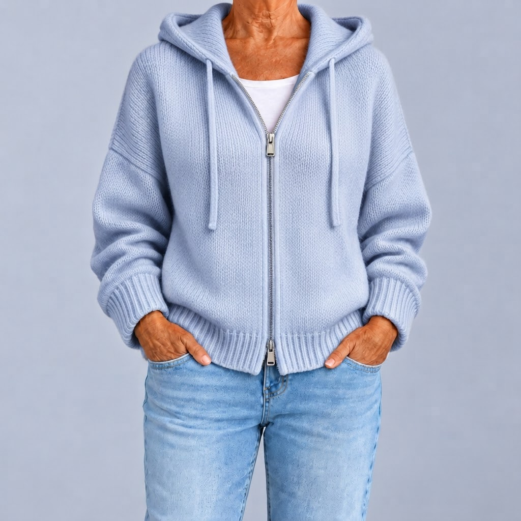 Camilla | Cardigan con Zip e Cappuccio